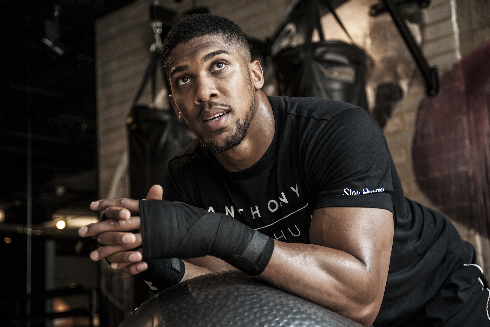 Anthony Joshua relaxing by sports photographer Stuart Manley