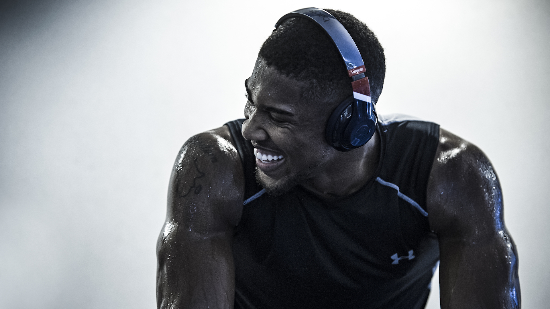 Anthony Joshua headphones by sports photographer Stuart Manley