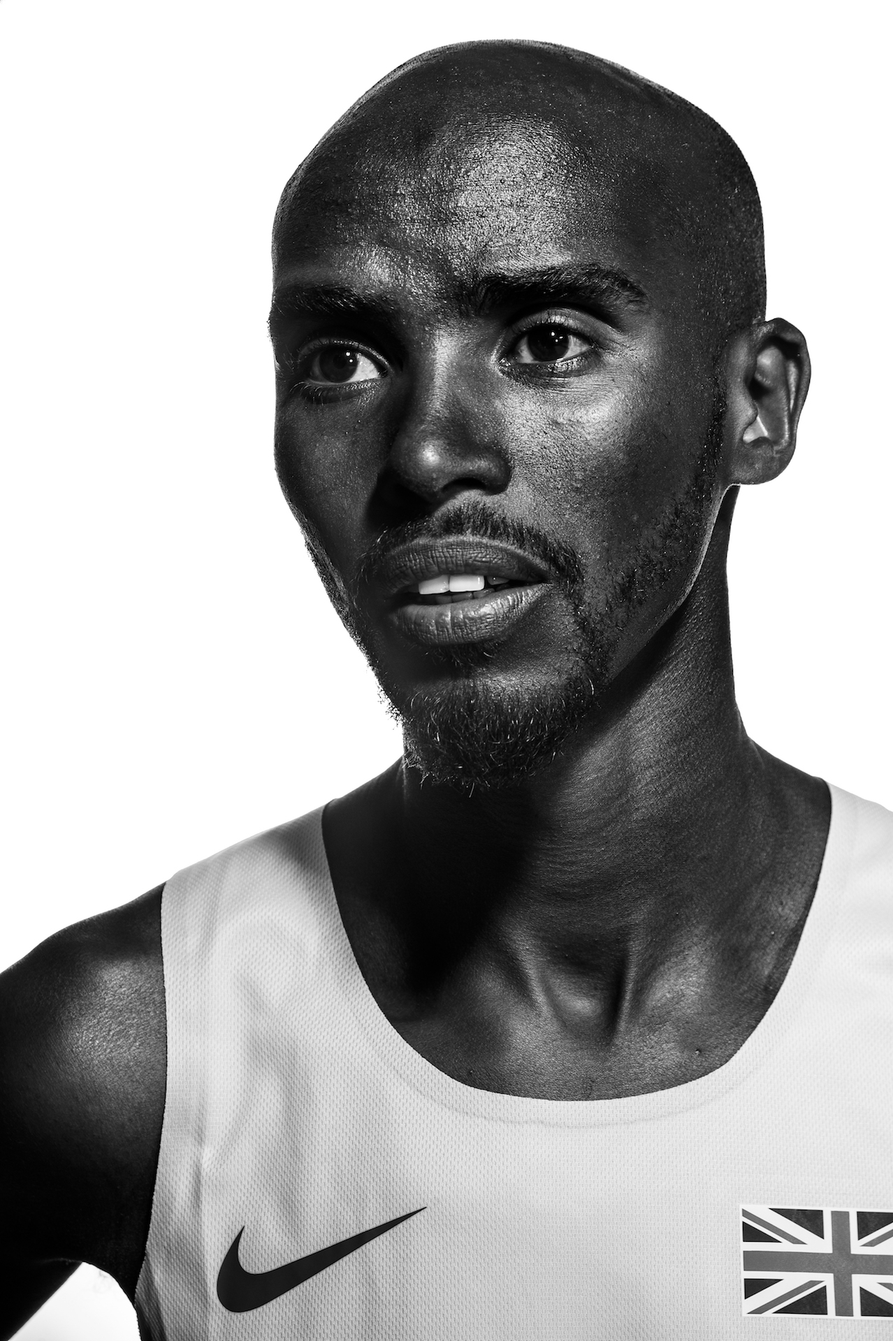 Mo Farah portrait by sports photographer Stuart Manley